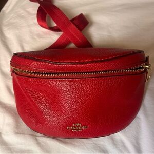 Coach RED LEATHER BELT BAG